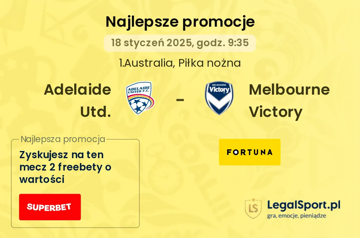 Adelaide Utd. - Melbourne Victory promocje bonusy na mecz