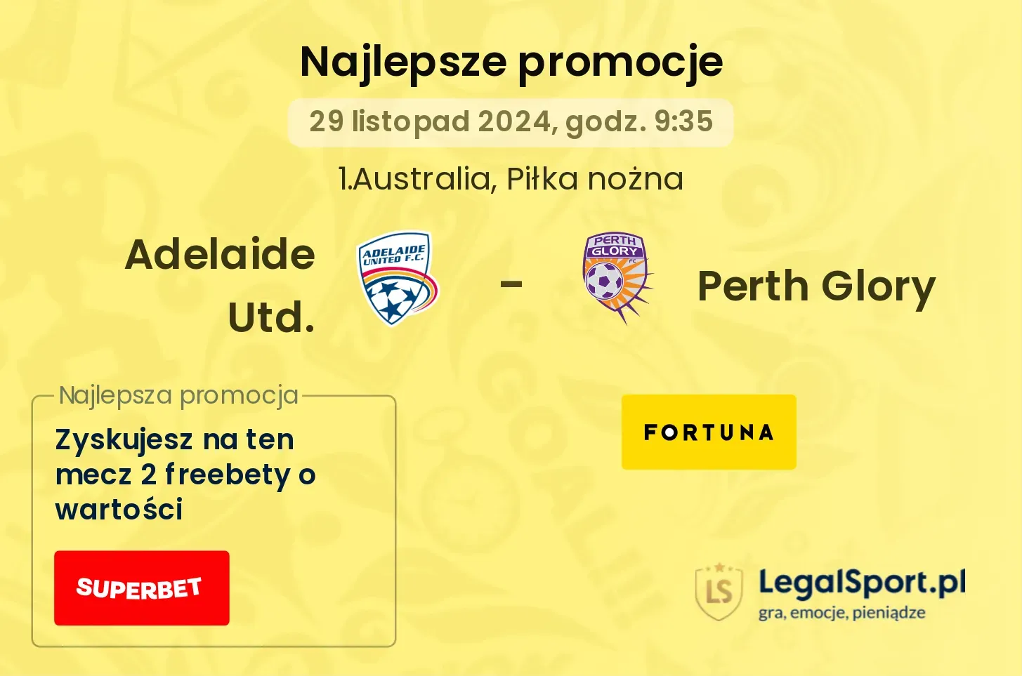 Adelaide Utd. - Perth Glory promocje bonusy na mecz