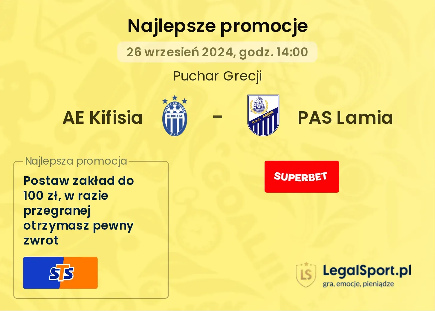 AE Kifisia - PAS Lamia promocje bonusy na mecz