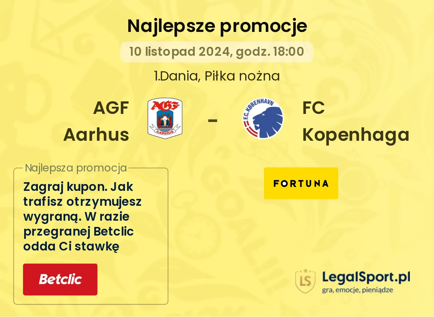 AGF Aarhus - FC Kopenhaga promocje bonusy na mecz