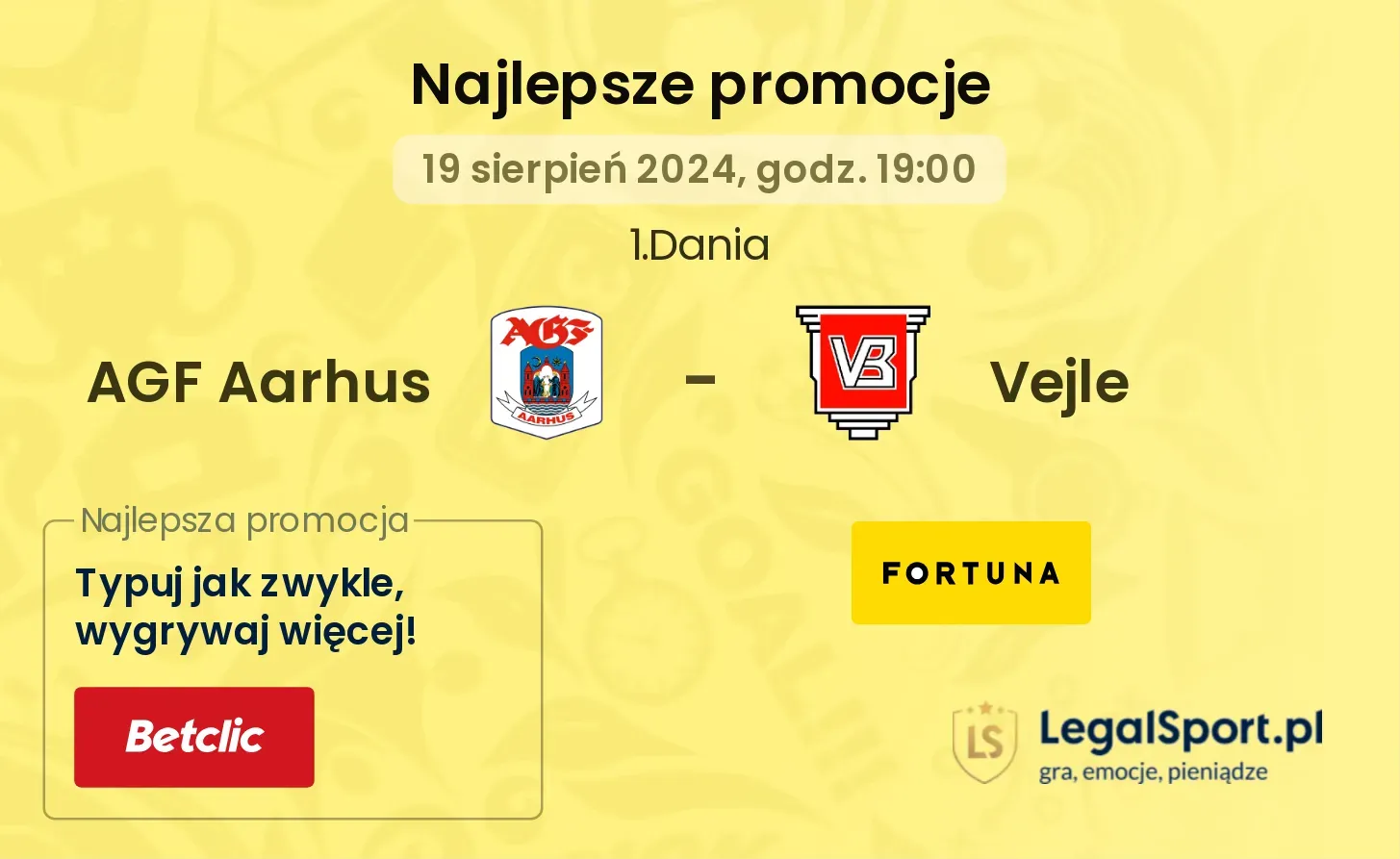 AGF Aarhus - Vejle promocje bonusy na mecz