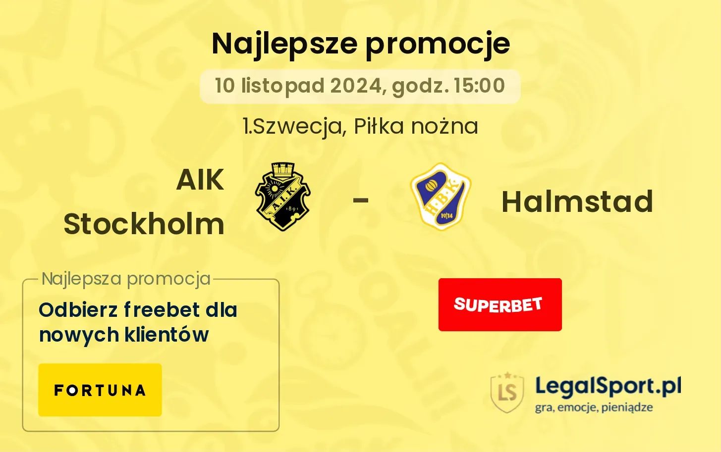 AIK Stockholm - Halmstad promocje bonusy na mecz