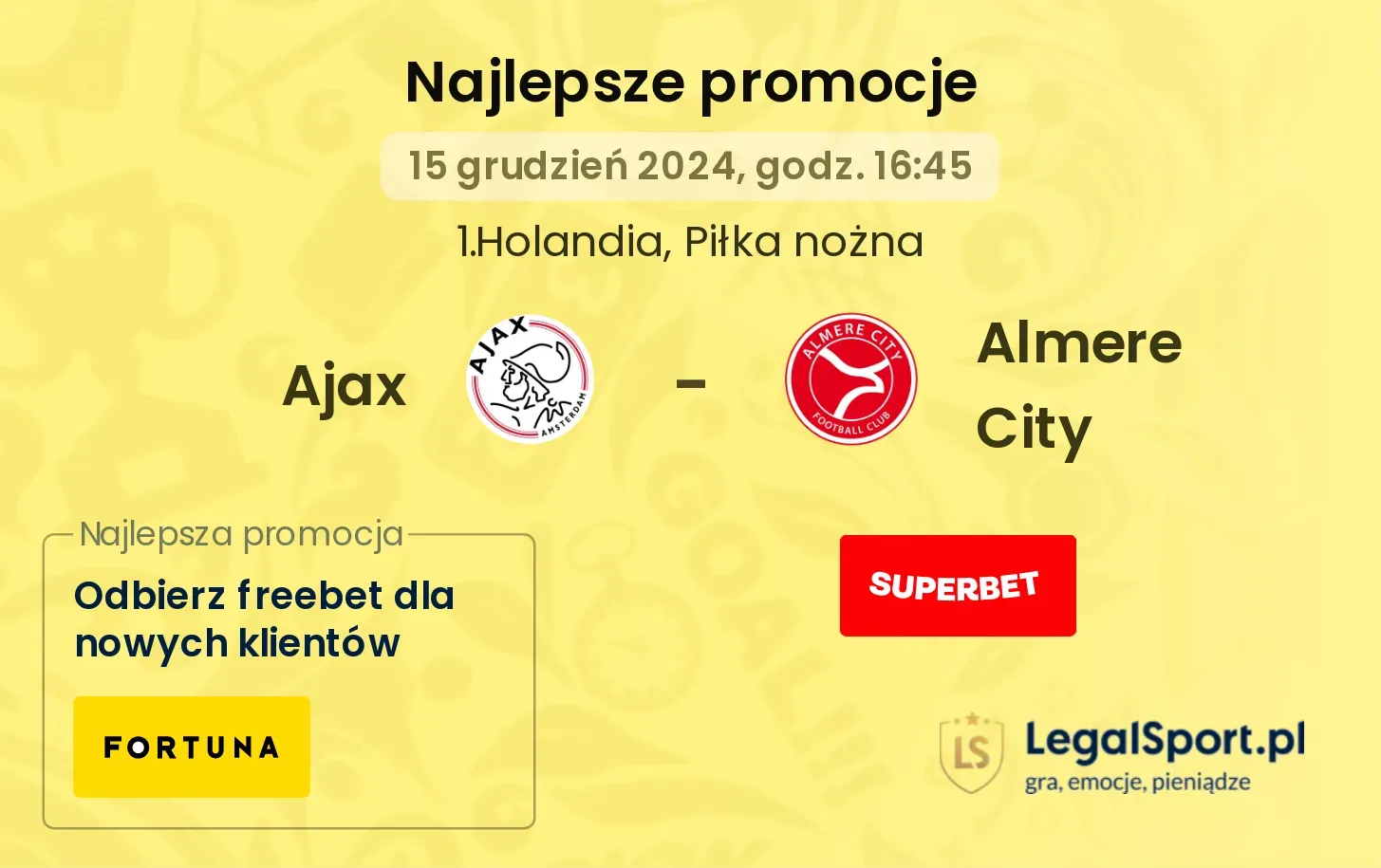 Ajax - Almere City promocje bukmacherskie