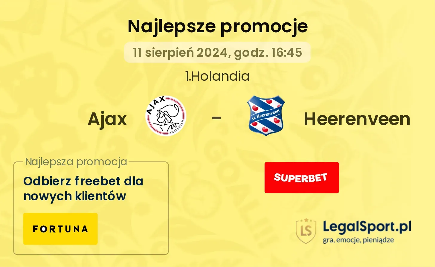 Ajax - Heerenveen promocje bonusy na mecz