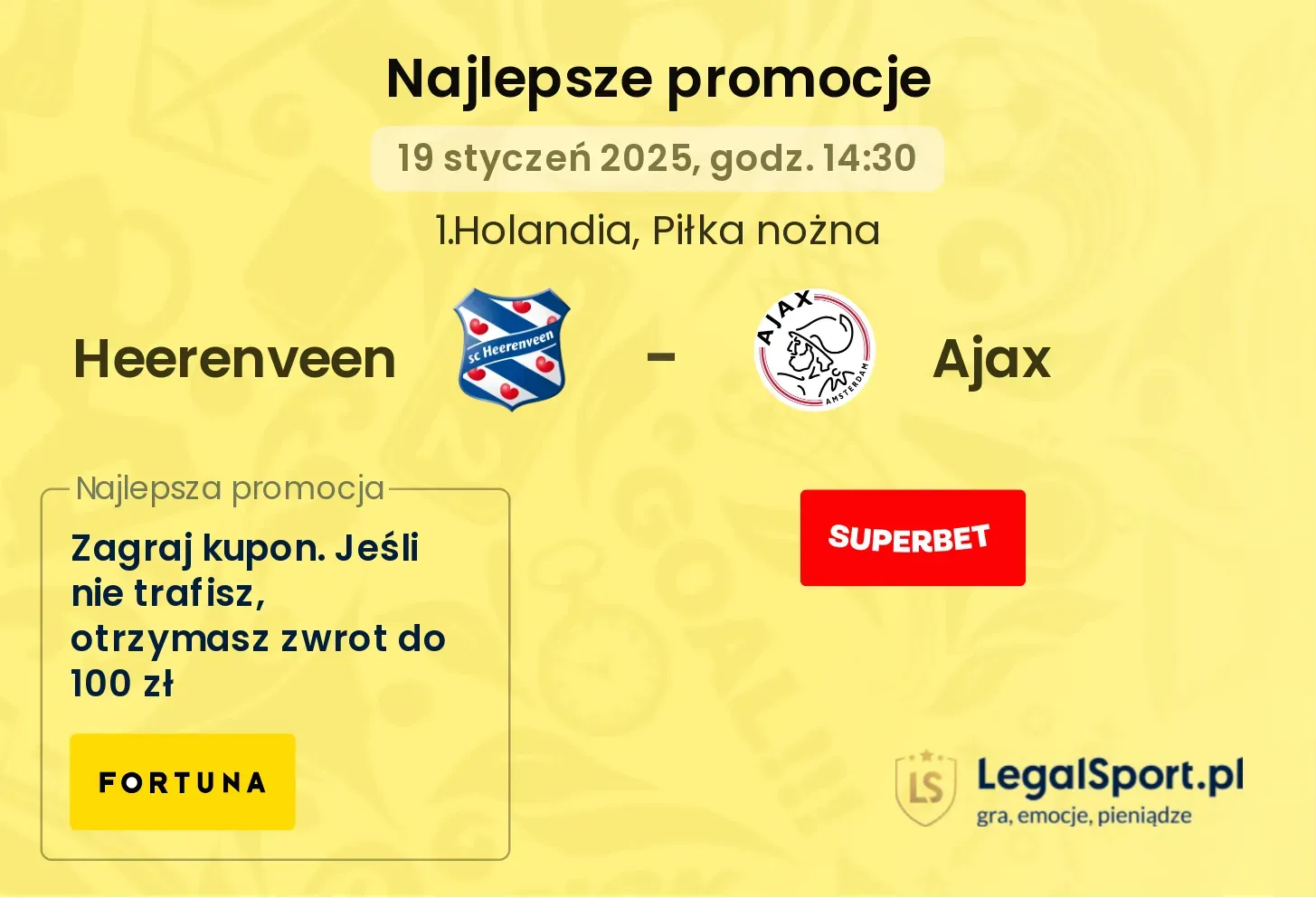 Heerenveen - Ajax promocje bukmacherskie