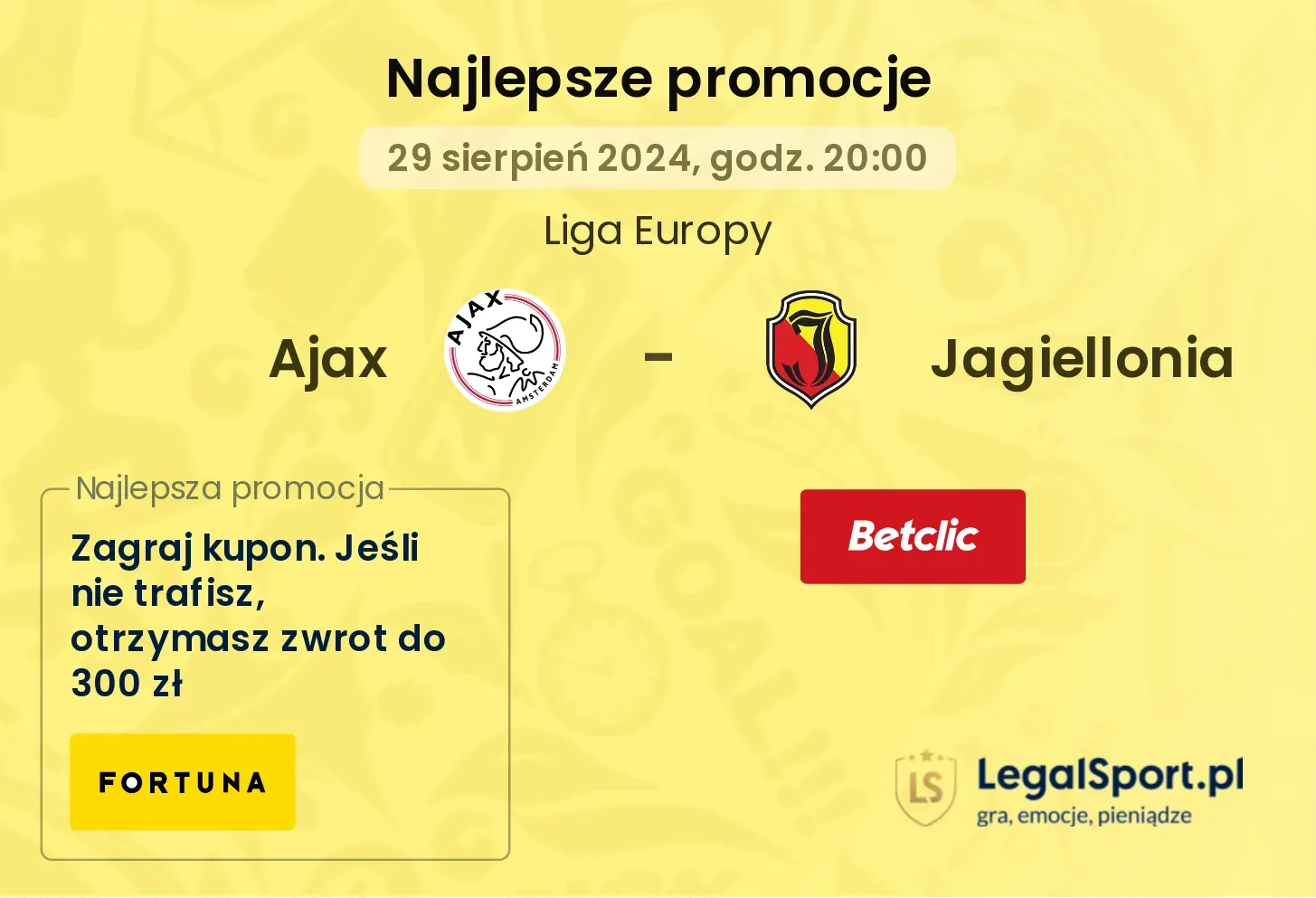 Ajax - Jagiellonia promocje bonusy na mecz