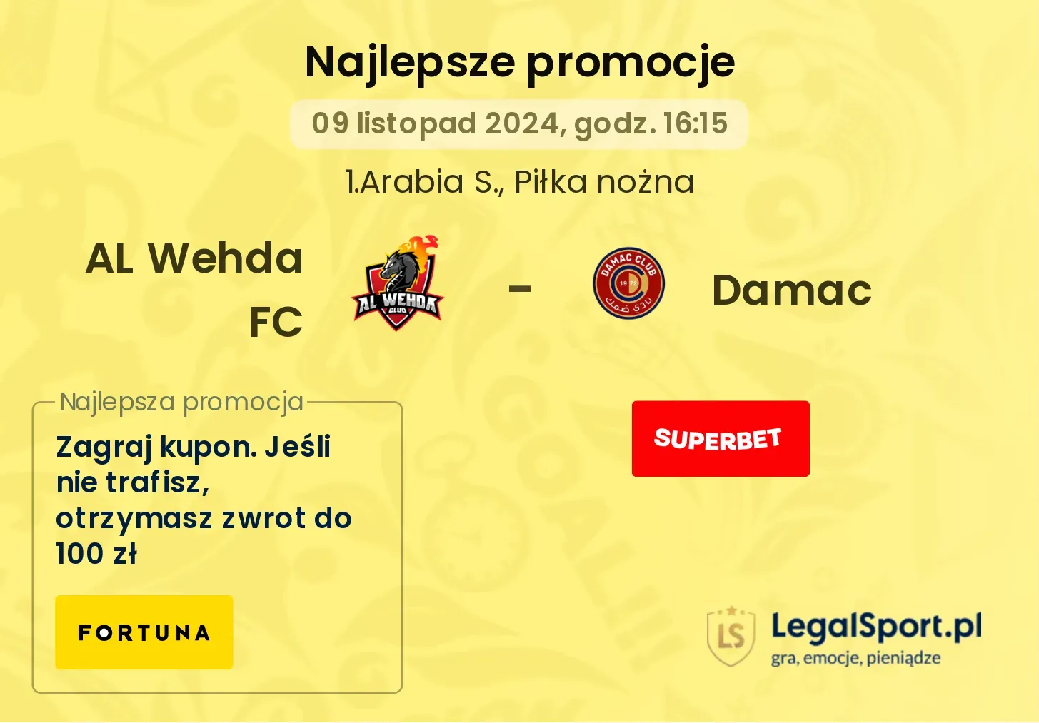 AL Wehda FC - Damac promocje bonusy na mecz