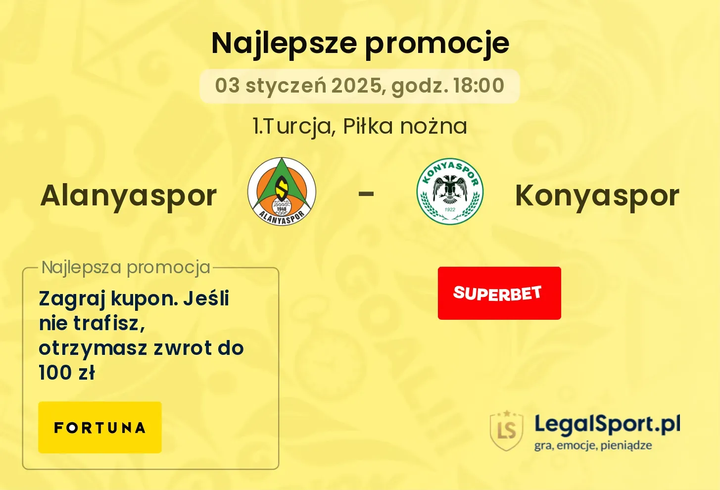 Alanyaspor - Konyaspor promocje bonusy na mecz