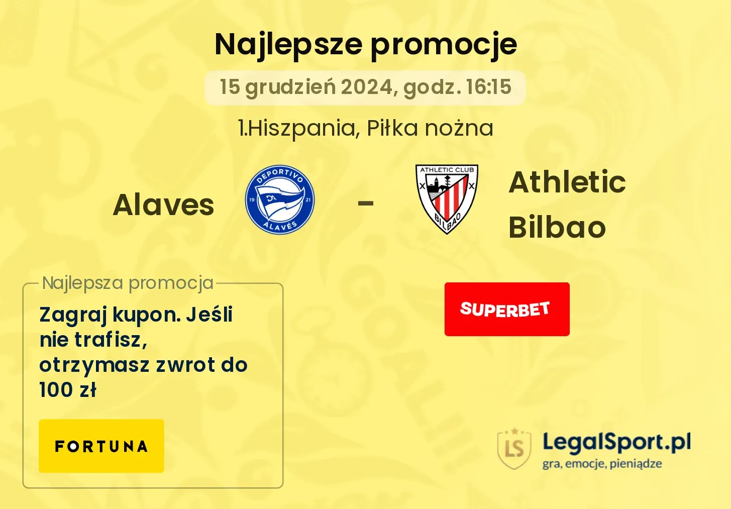 Alaves - Athletic Bilbao promocje bonusy na mecz