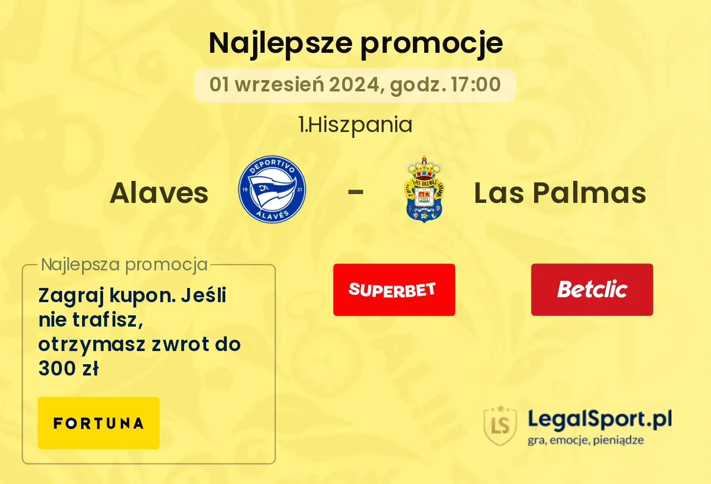 Alaves - Las Palmas promocje bonusy na mecz