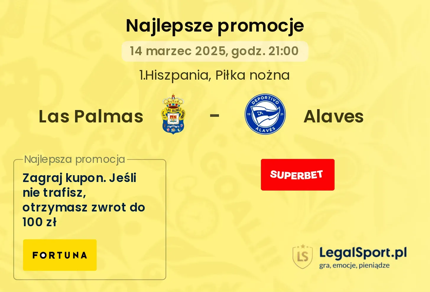 Las Palmas - Alaves promocje u bukmacherów