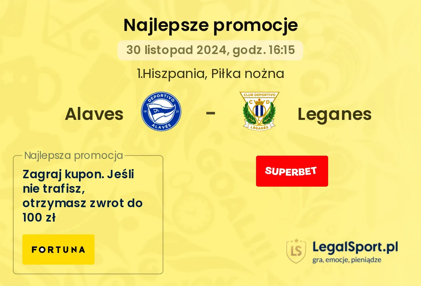 Alaves - Leganes promocje bonusy na mecz