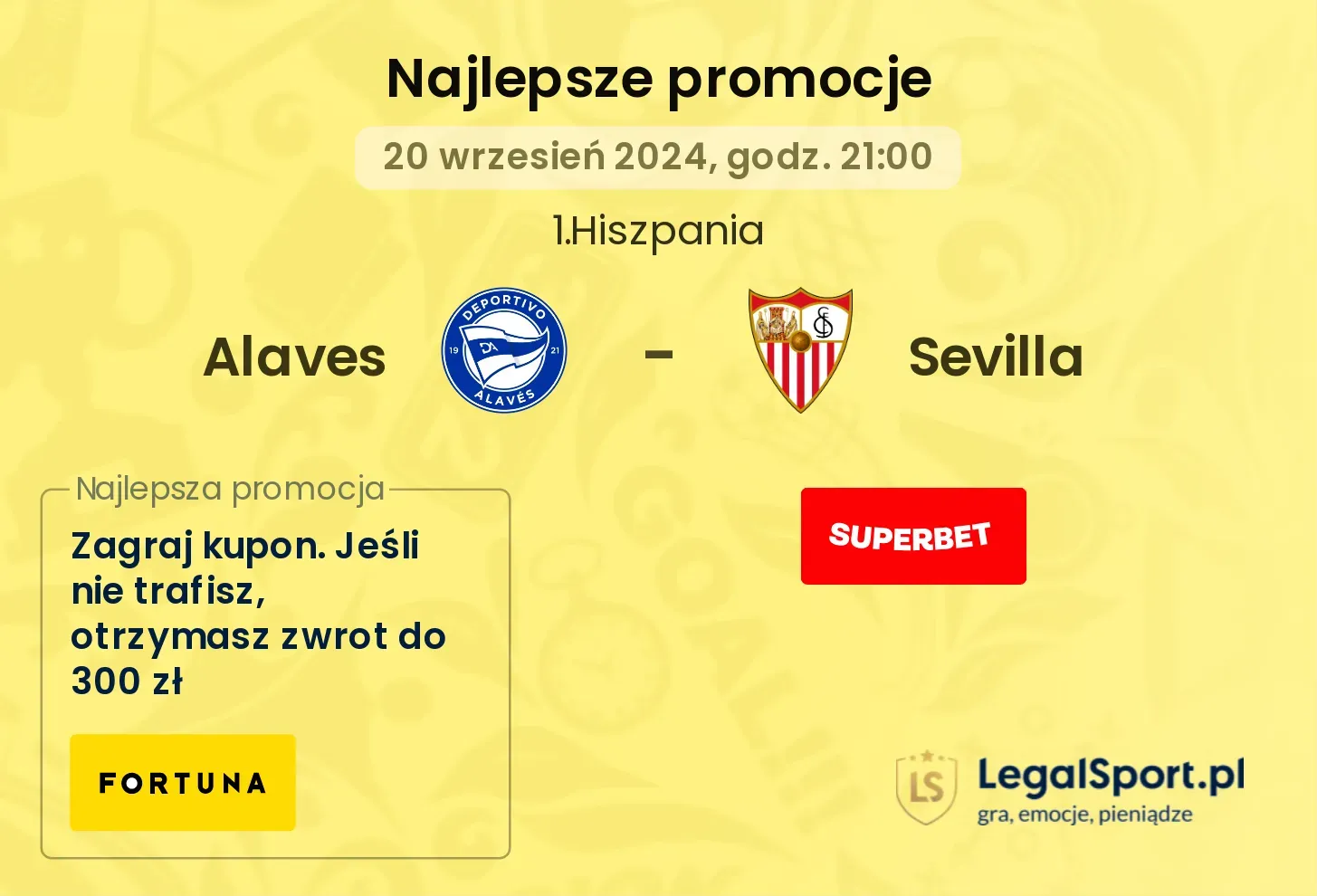 Alaves - Sevilla promocje u bukmacherów 20.09, 21:00