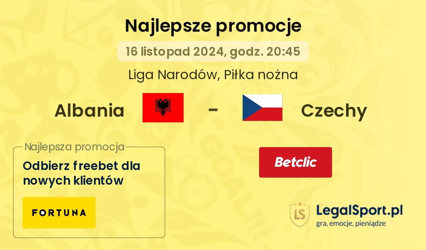 Albania - Czechy promocje bonusy na mecz