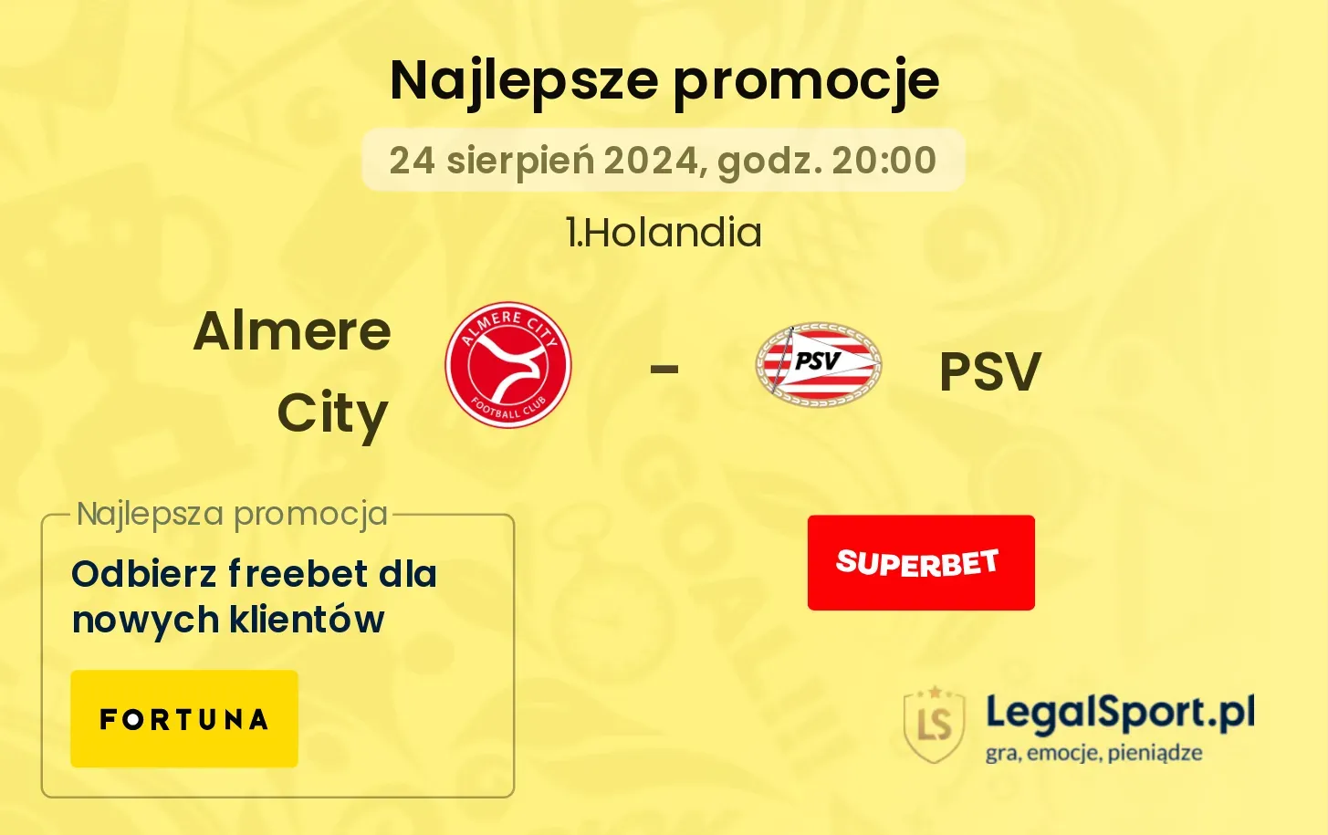 Almere City - PSV promocje bonusy na mecz