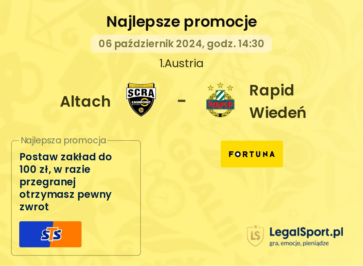 Altach - Rapid Wiedeń promocje bonusy na mecz