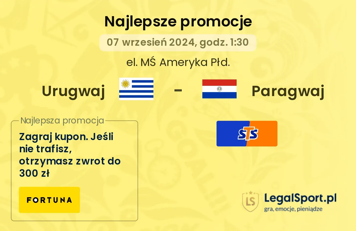 Urugwaj - Paragwaj promocje bonusy na mecz