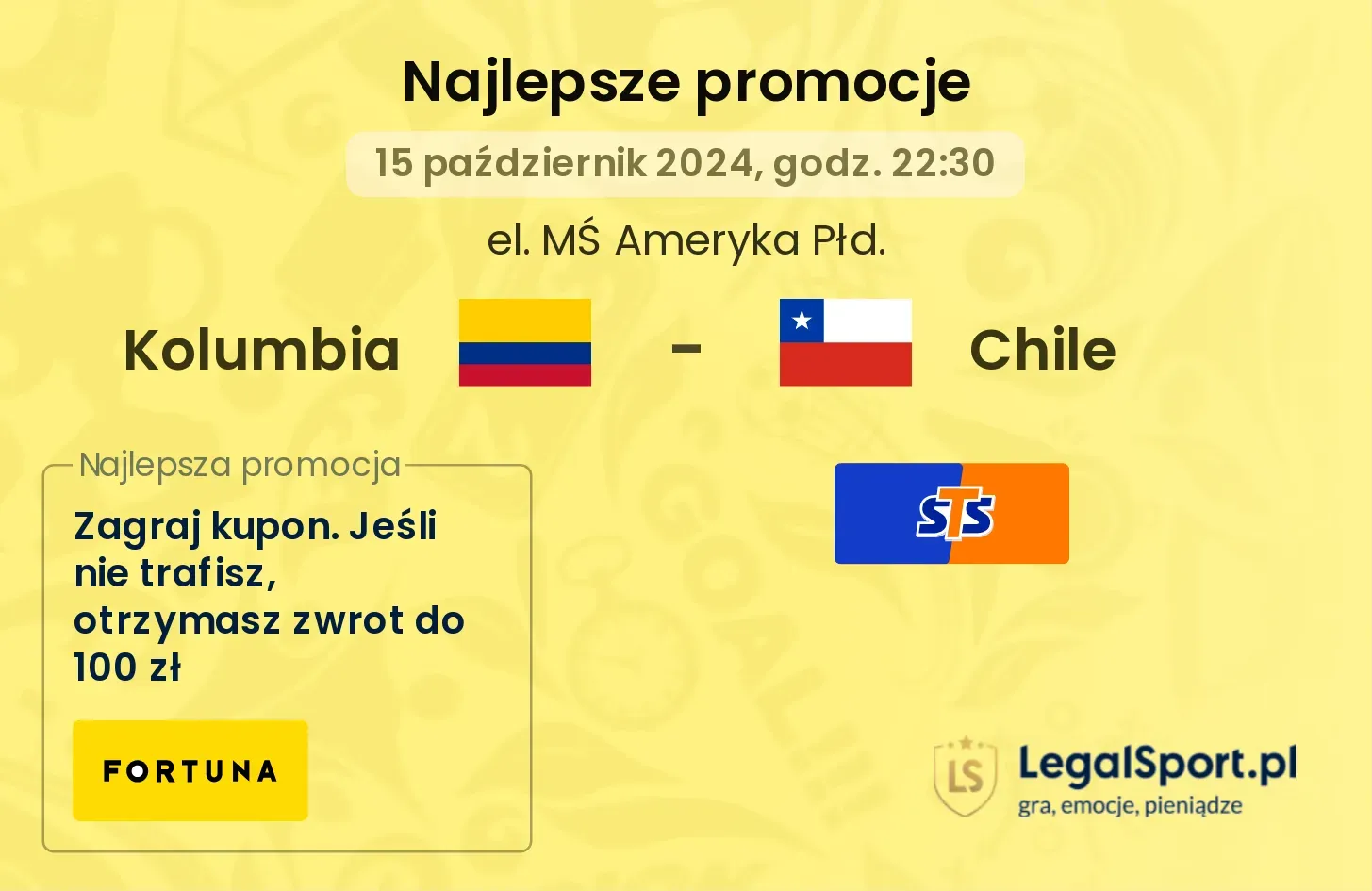 Kolumbia - Chile promocje bonusy na mecz