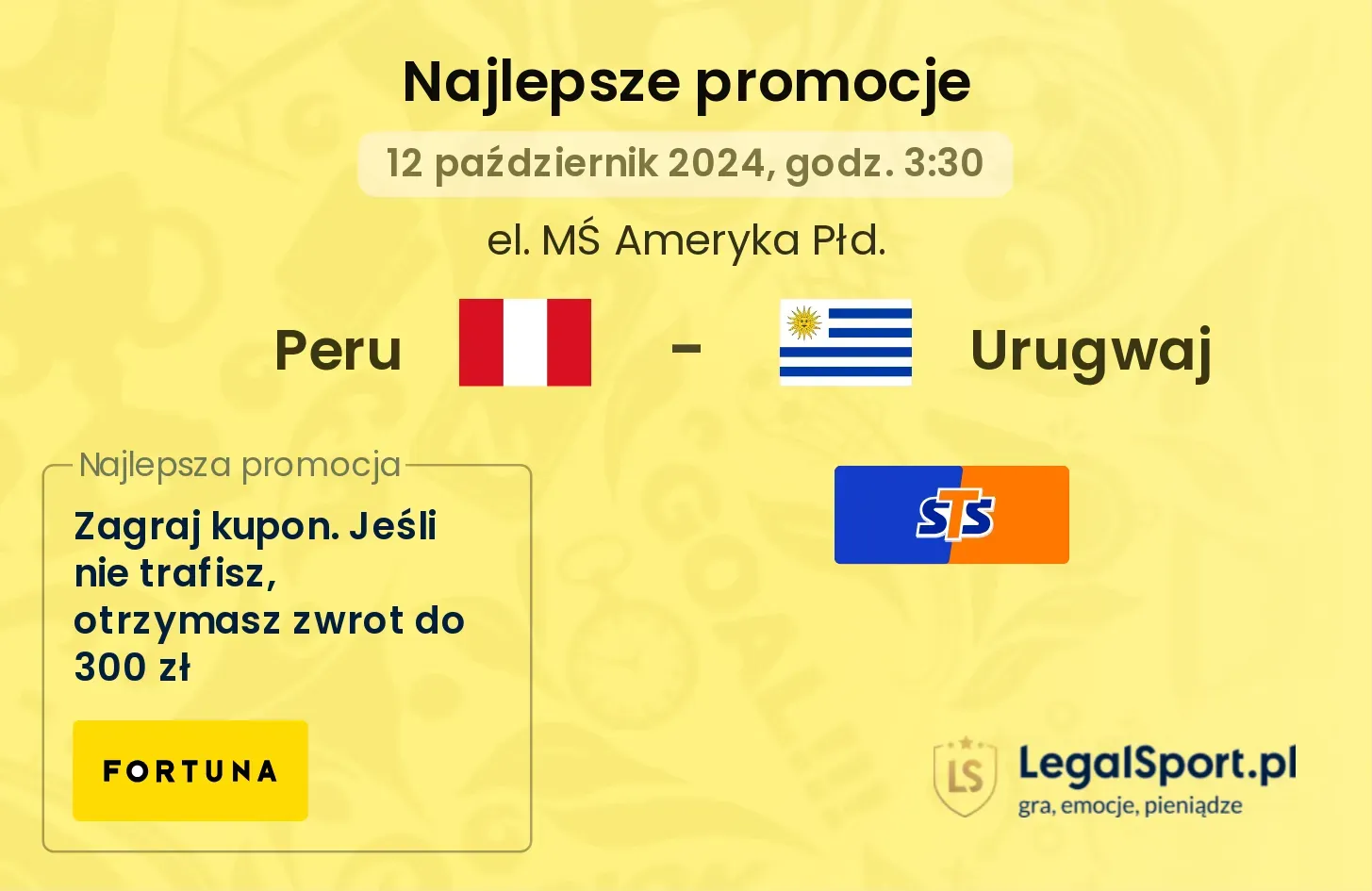 Peru - Urugwaj promocje bonusy na mecz