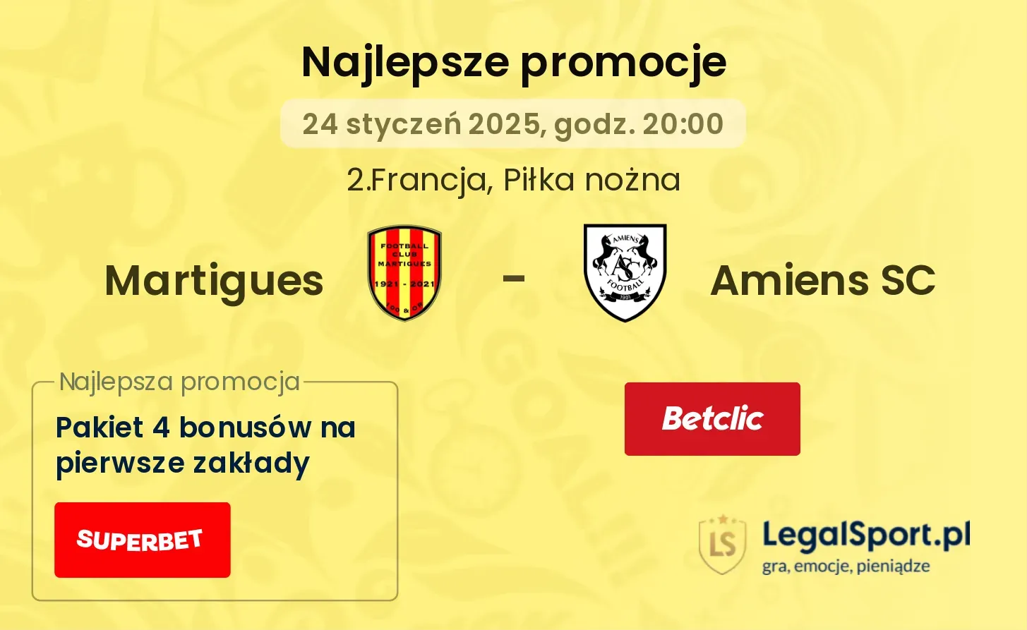 Martigues - Amiens SC promocje u bukmacherów