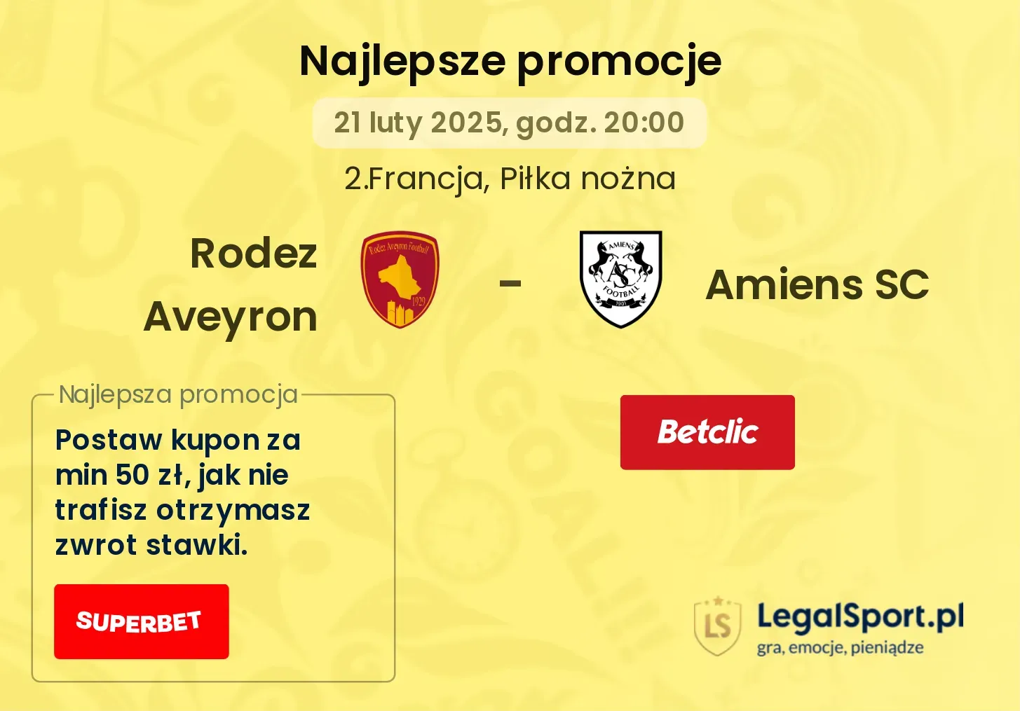 Rodez Aveyron - Amiens SC promocje bukmacherskie