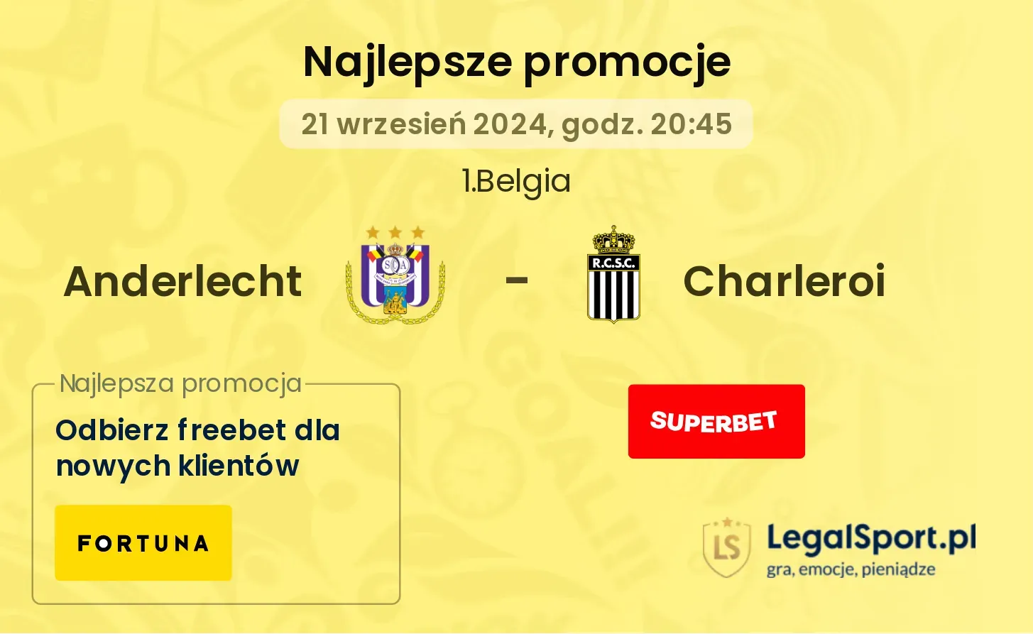 Anderlecht - Charleroi promocje bonusy na mecz