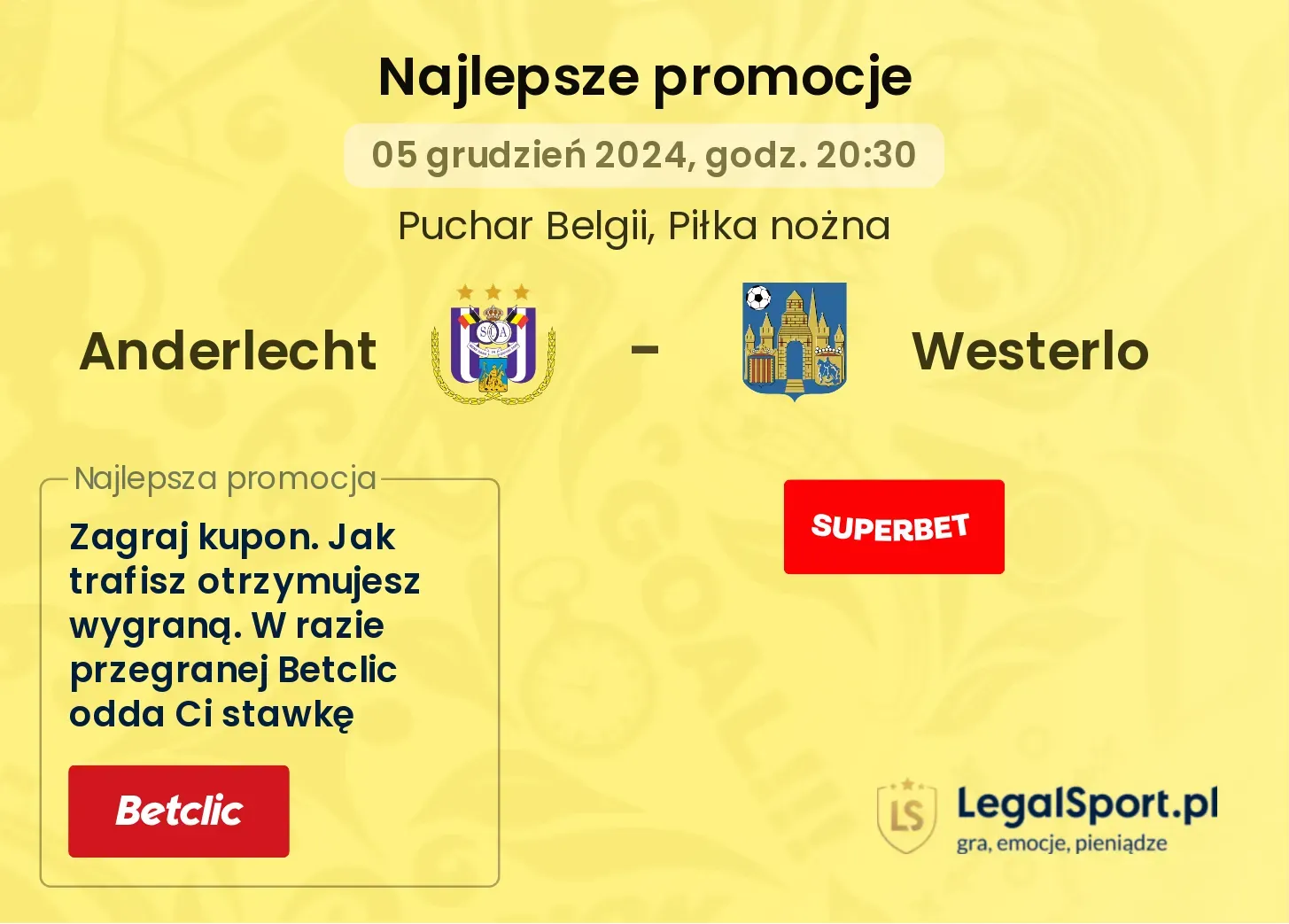 Anderlecht - Westerlo promocje u bukmacherów