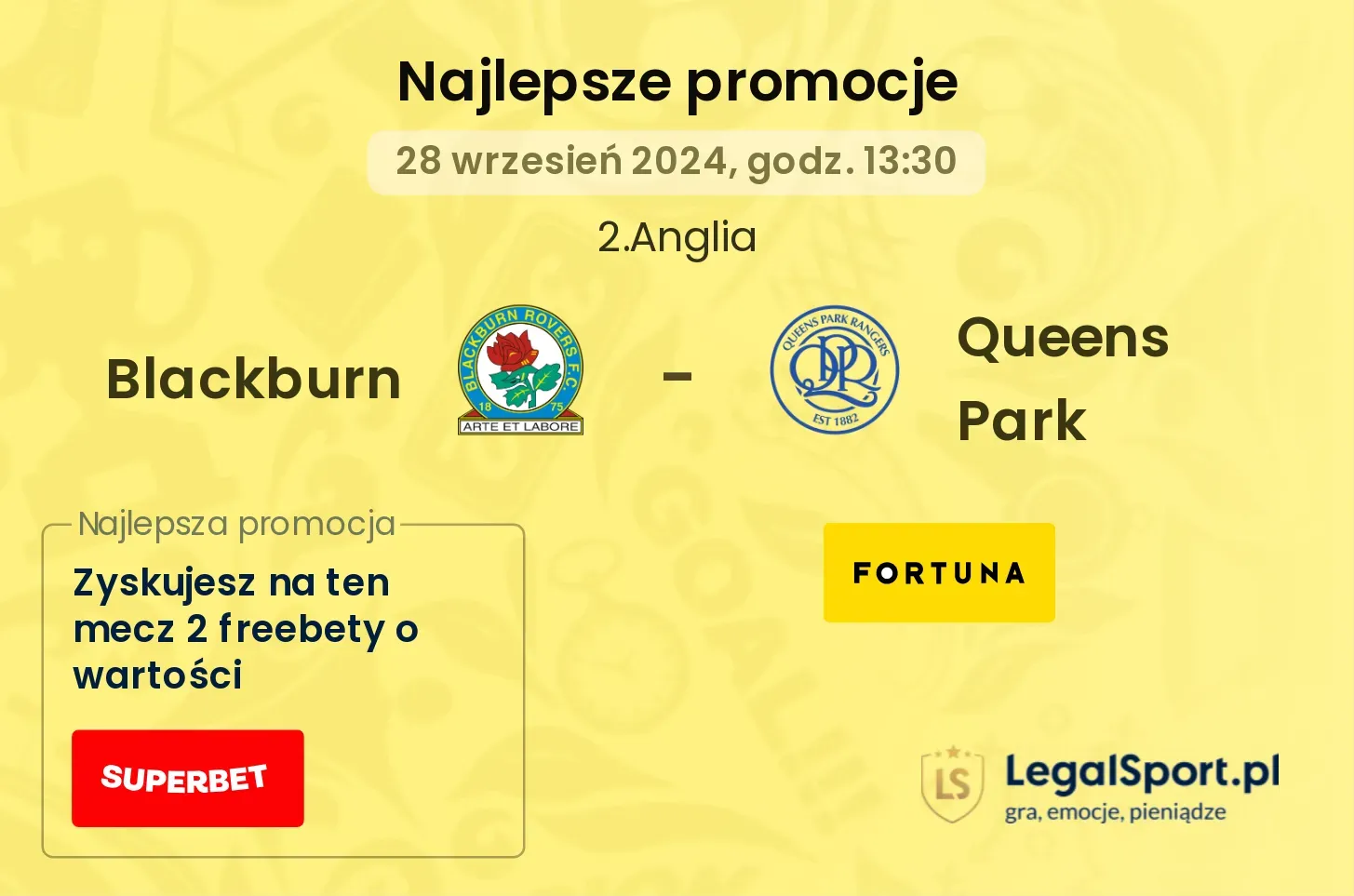 Blackburn - Queens Park promocje bonusy na mecz