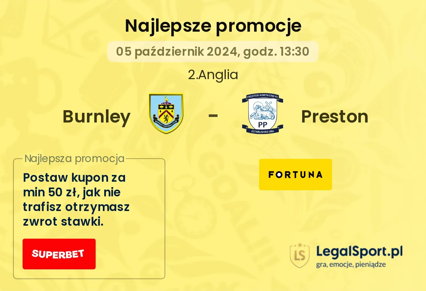 Burnley - Preston promocje bonusy na mecz