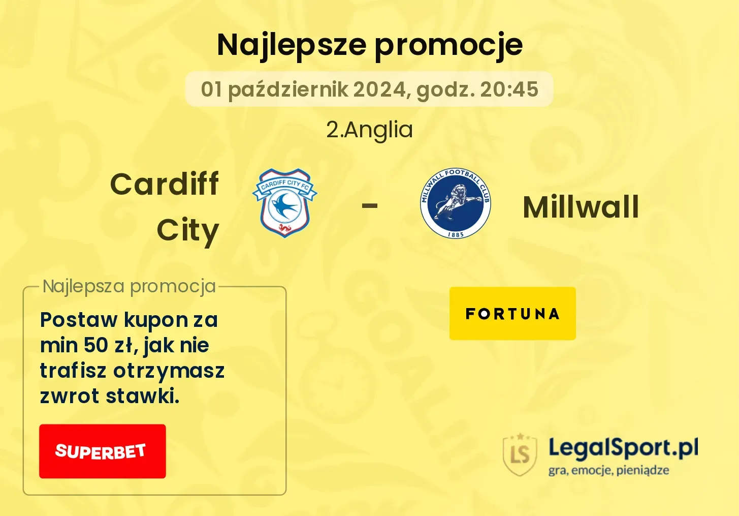 Cardiff City - Millwall promocje bonusy na mecz