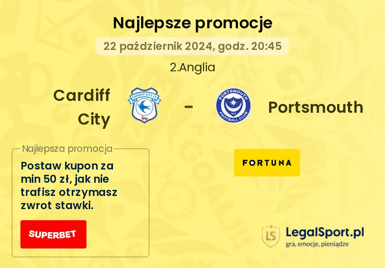 Cardiff City - Portsmouth promocje bonusy na mecz