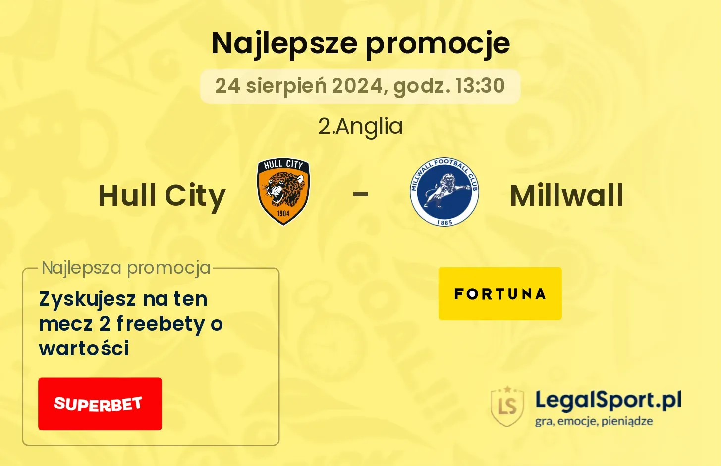 Hull City - Millwall promocje bonusy na mecz