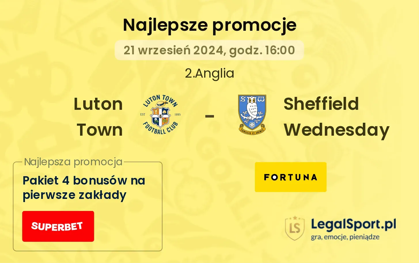 Luton Town - Sheffield Wednesday promocje bonusy na mecz