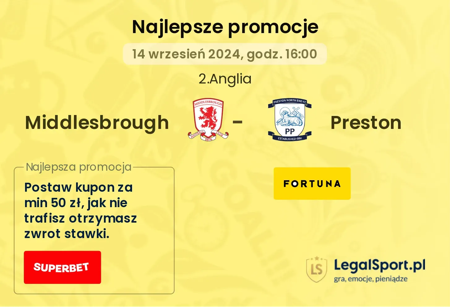 Middlesbrough - Preston promocje bonusy na mecz