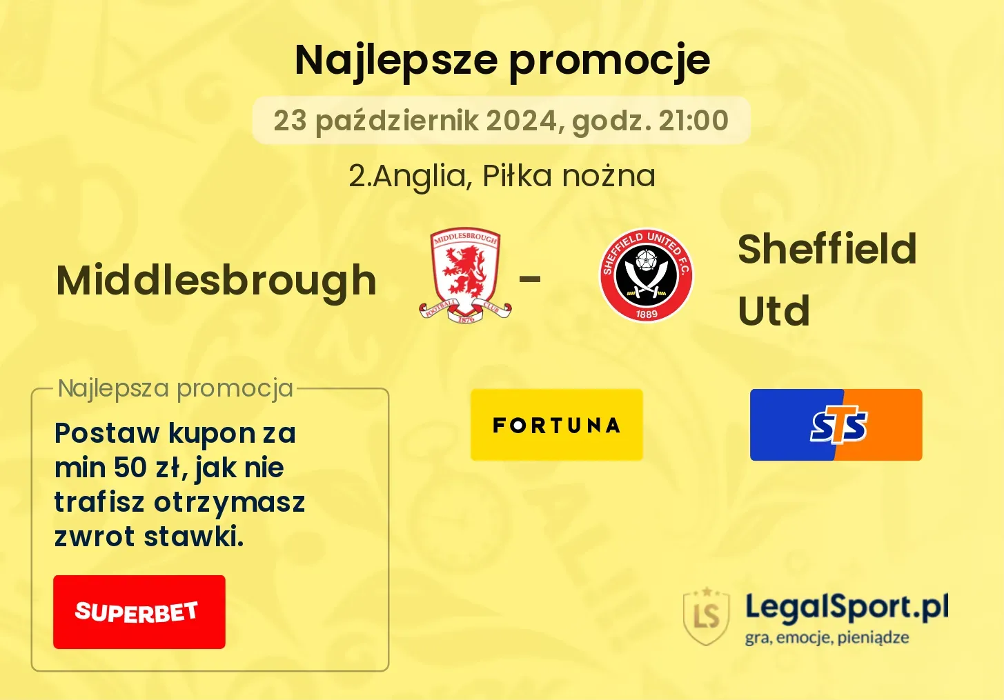 Middlesbrough - Sheffield Utd promocje bonusy na mecz