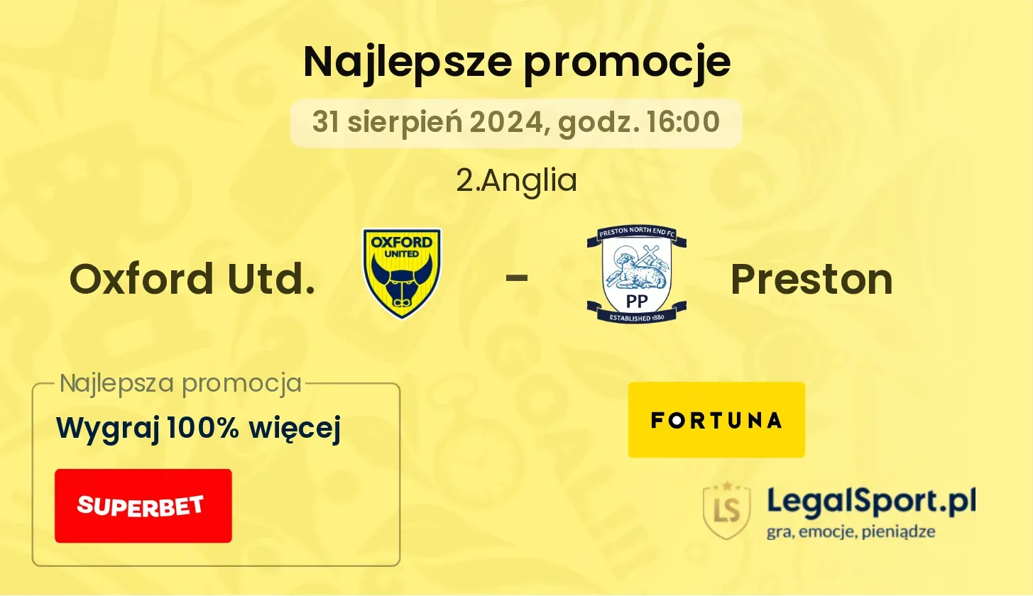 Oxford Utd. - Preston promocje bonusy na mecz