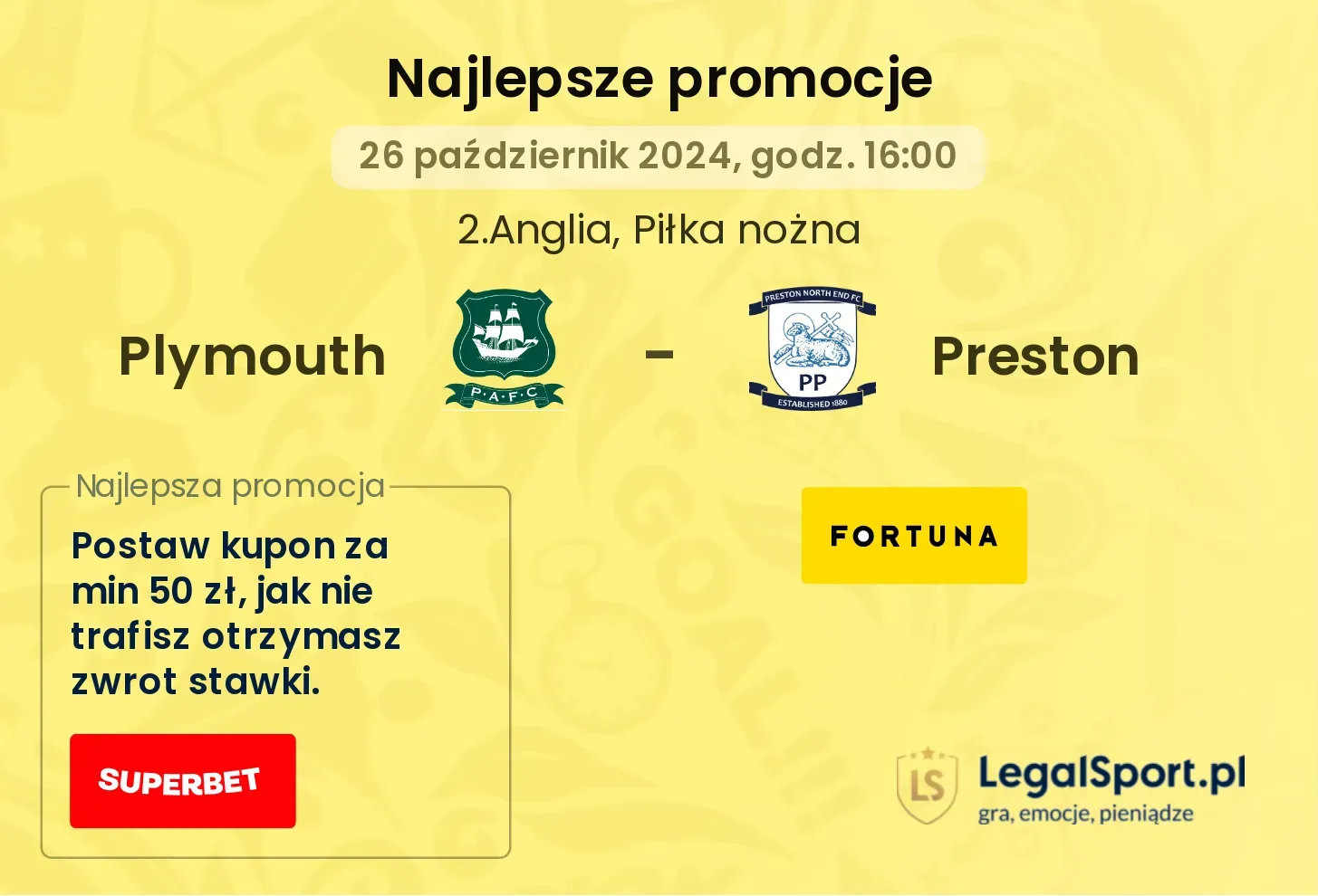 Plymouth - Preston promocje bonusy na mecz