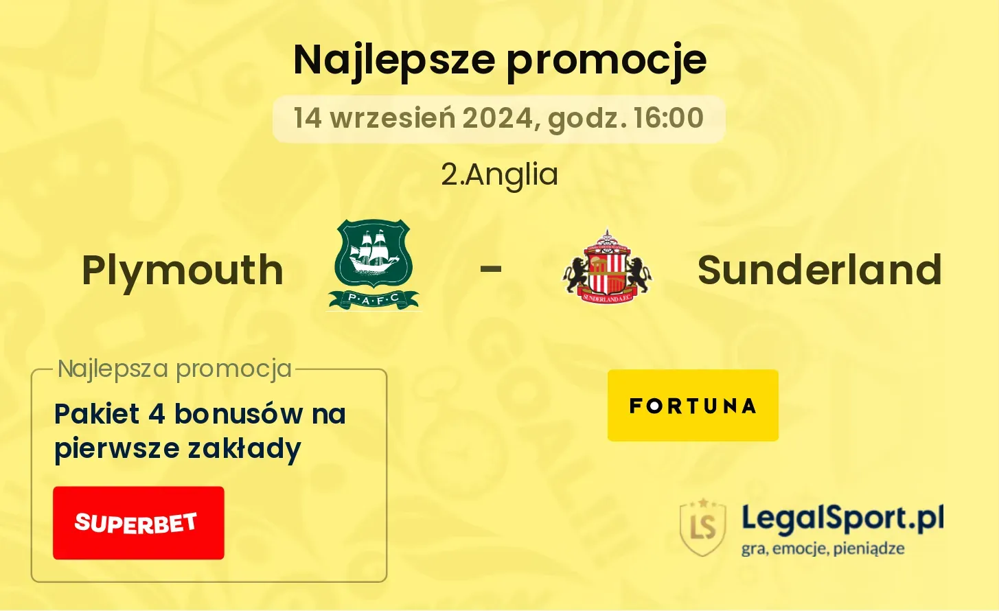 Plymouth - Sunderland promocje bonusy na mecz