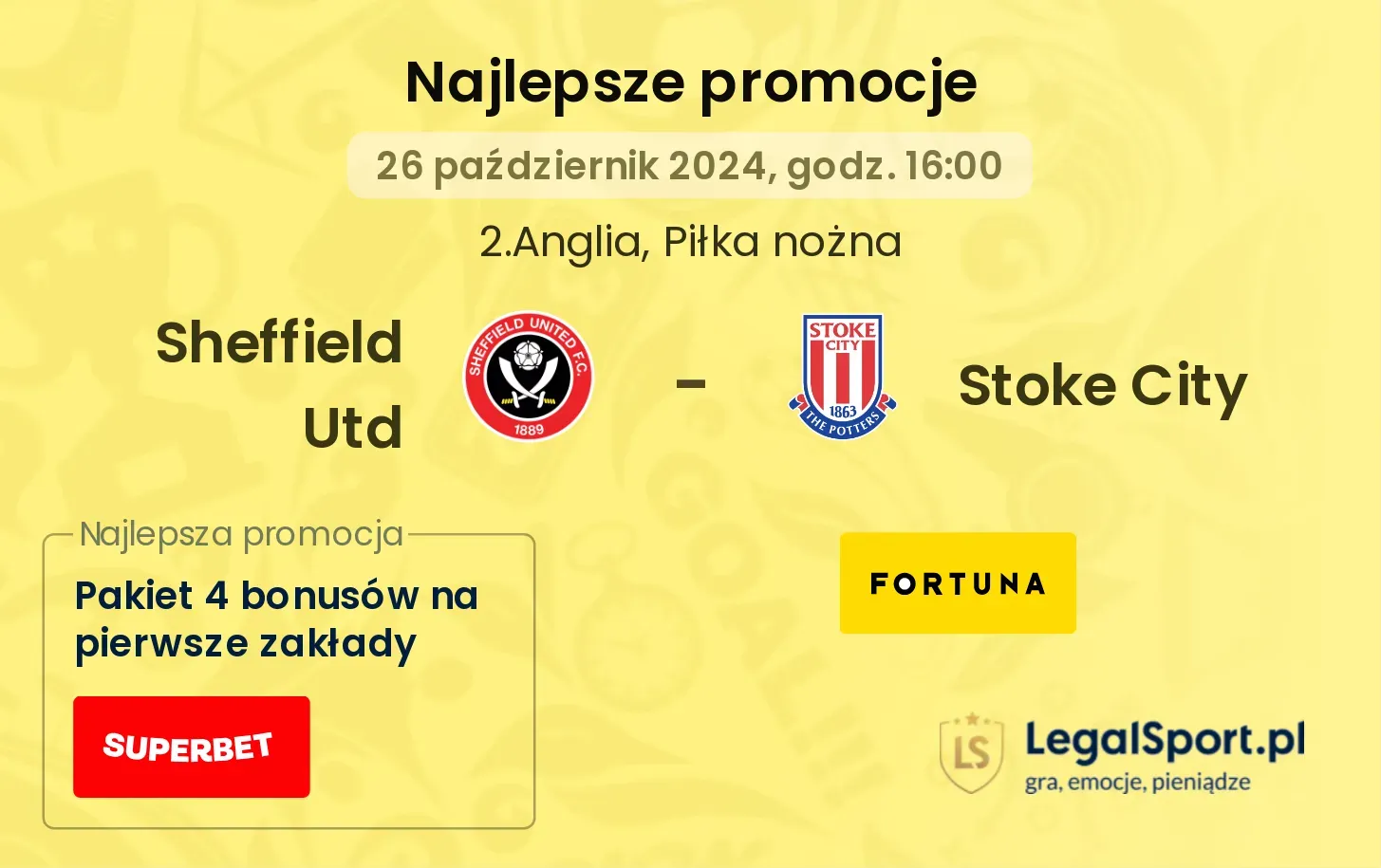 Sheffield Utd - Stoke City promocje bonusy na mecz