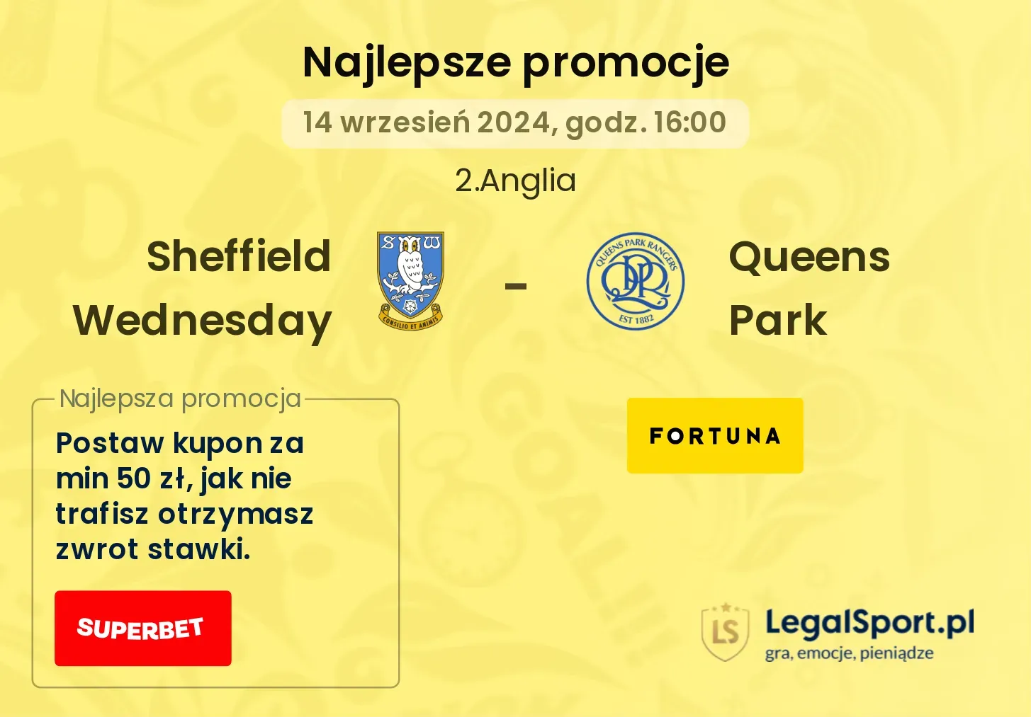 Sheffield Wednesday - Queens Park promocje bonusy na mecz