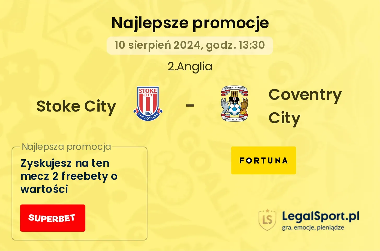 Stoke City - Coventry City promocje bonusy na mecz