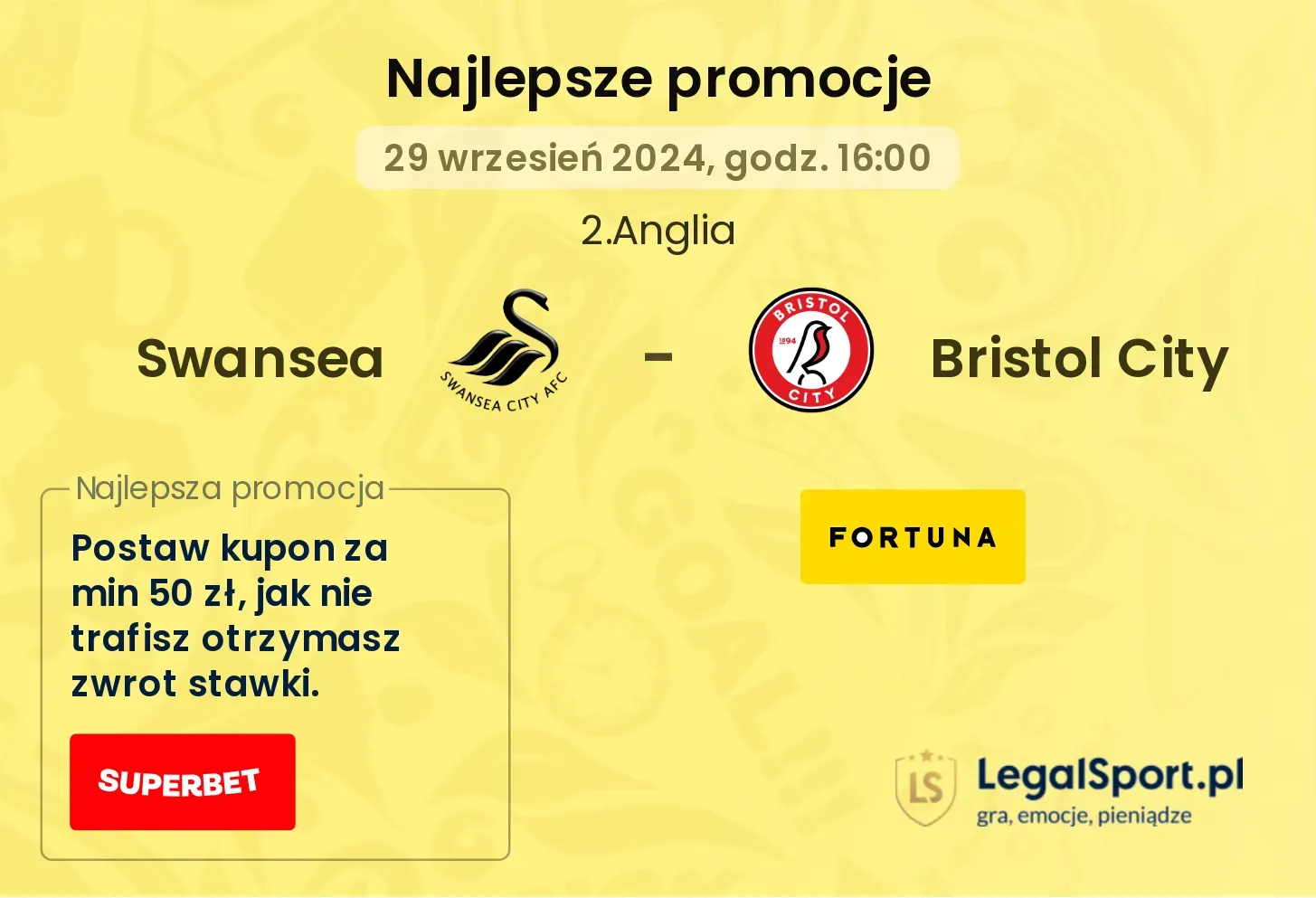 Swansea - Bristol City promocje bonusy na mecz