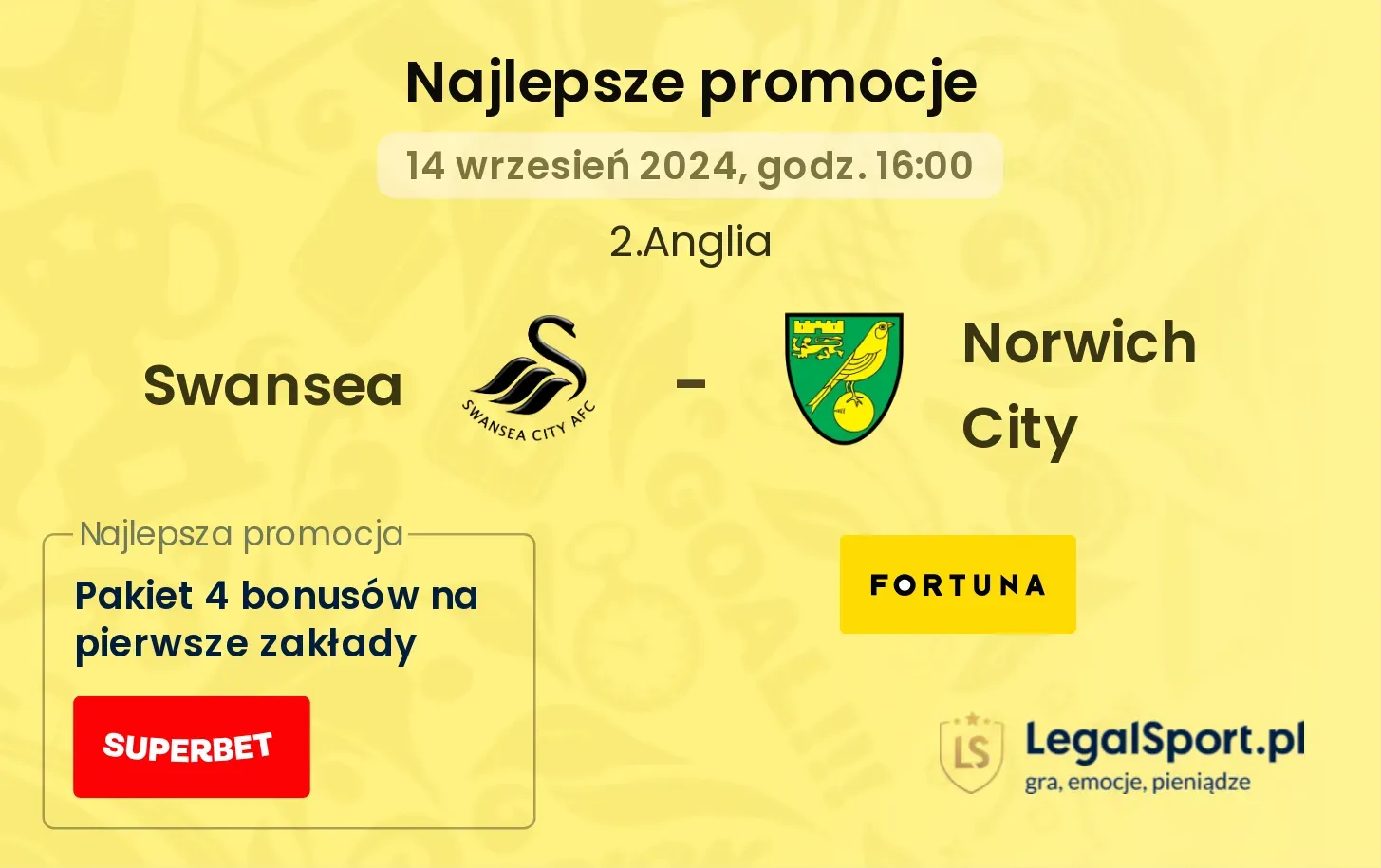 Swansea - Norwich City promocje bonusy na mecz