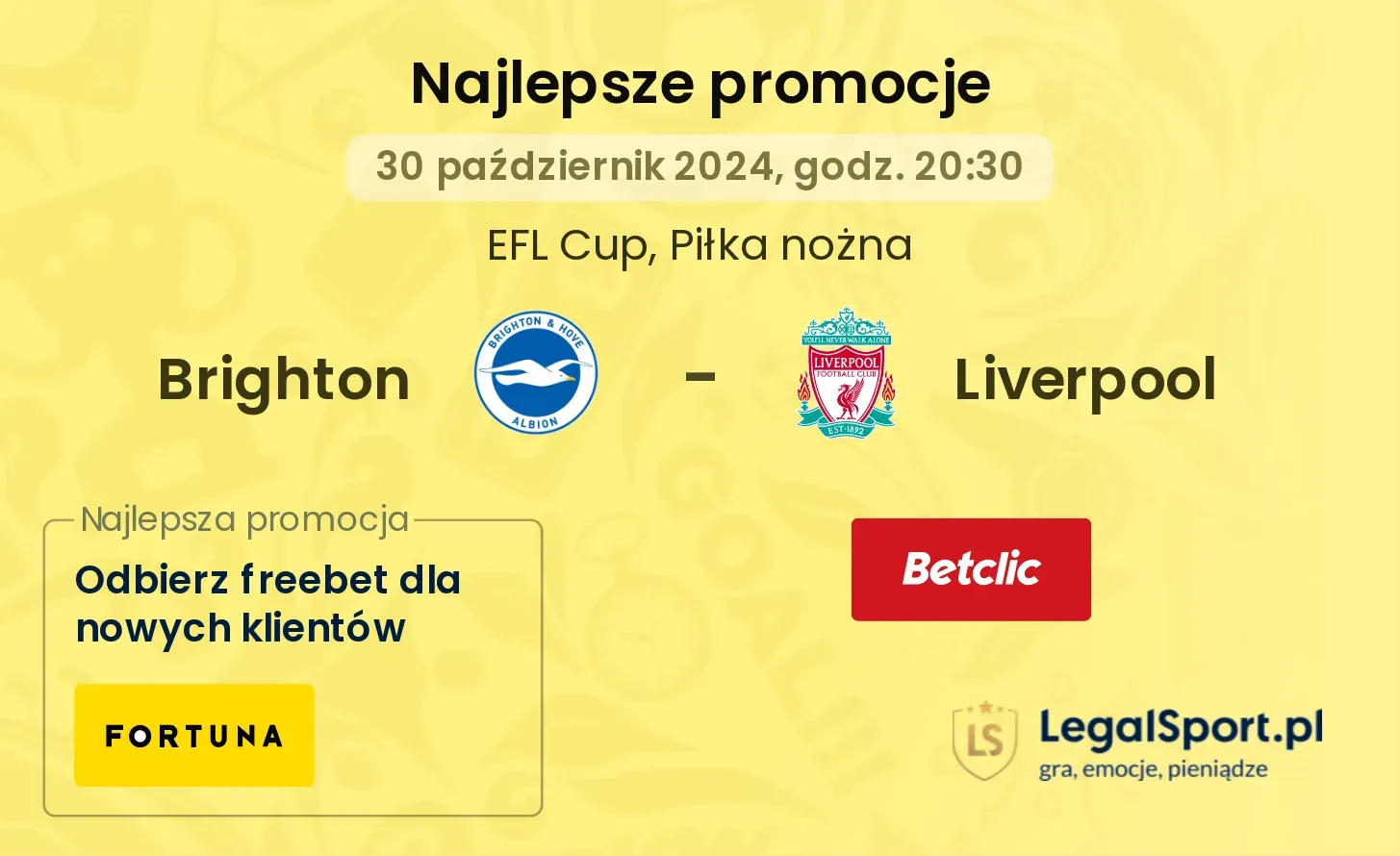 Brighton - Liverpool promocje bonusy na mecz