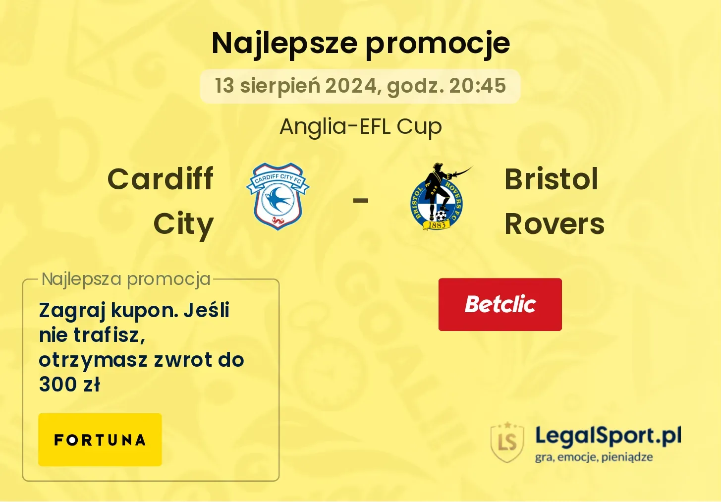 Cardiff City - Bristol Rovers promocje bonusy na mecz