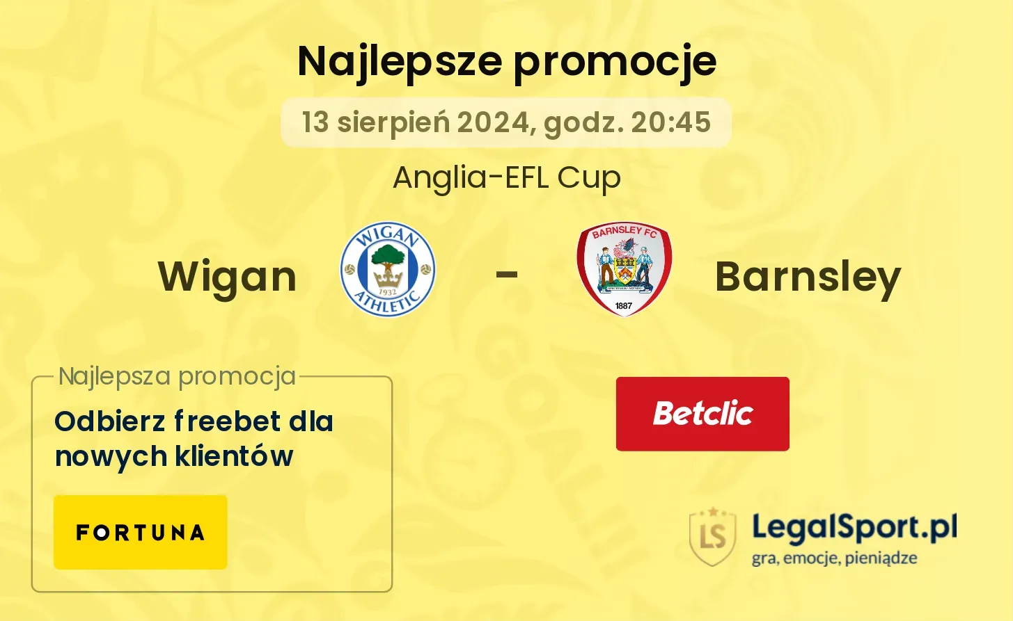 Wigan - Barnsley promocje bonusy na mecz