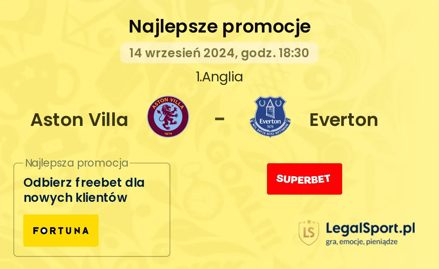 Aston Villa - Everton promocje bonusy na mecz