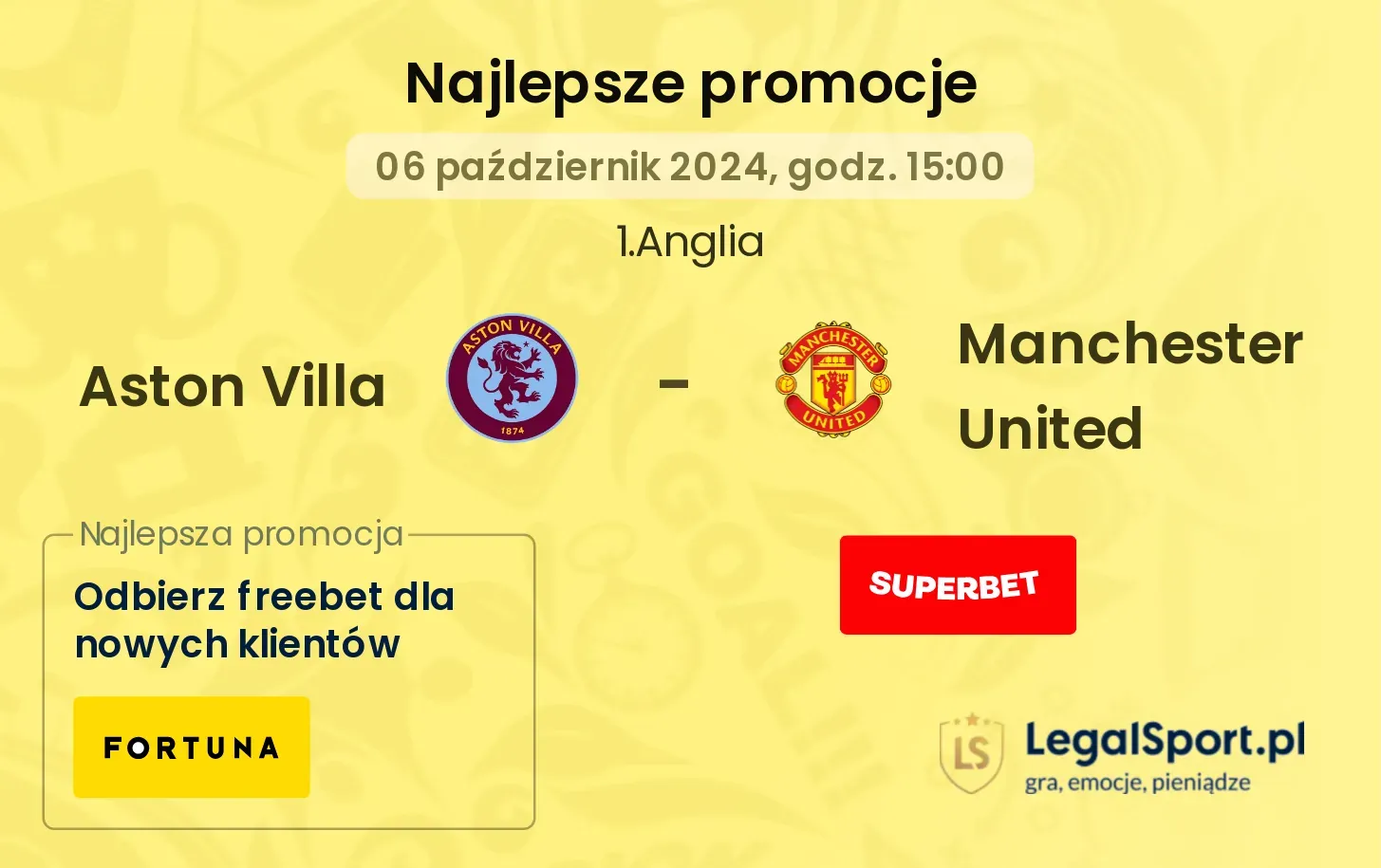 Aston Villa - Manchester United promocje bonusy na mecz