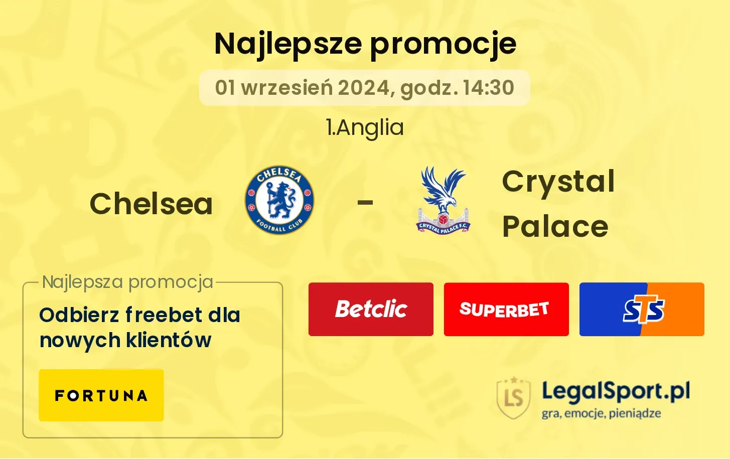 Chelsea - Crystal Palace promocje bonusy na mecz