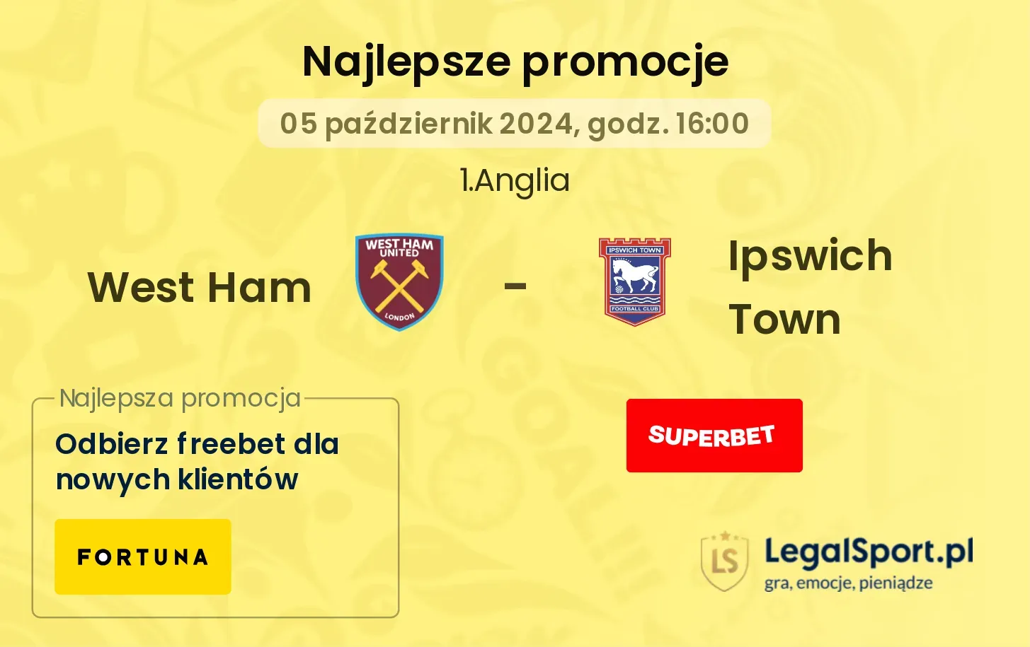 West Ham - Ipswich Town promocje bonusy na mecz